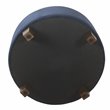 HomePop Transitional Wood and Velvet Large Storage Ottoman in Navy