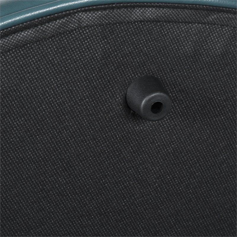 HomePop Transitional Faux Leather Large Storage Ottoman in Blue