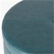 HomePop Transitional Faux Leather Large Storage Ottoman in Blue