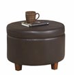 HomePop Transitional Faux Leather Large Storage Ottoman in Brown