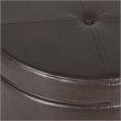 HomePop Transitional Faux Leather Large Storage Ottoman in Brown