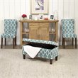 HomePop Transitional Fabric Large Decorative Storage Bench in Teal Blue