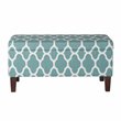 HomePop Transitional Fabric Large Decorative Storage Bench in Teal Blue