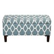HomePop Transitional Fabric Large Decorative Storage Bench in Teal Blue