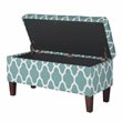 HomePop Transitional Fabric Large Decorative Storage Bench in Teal Blue
