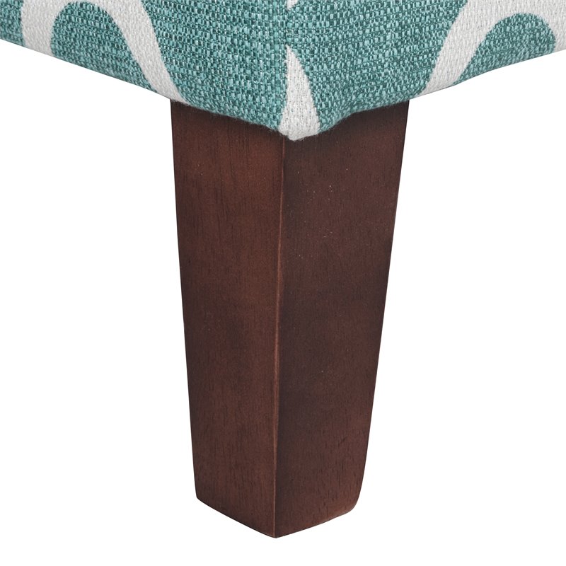 HomePop Transitional Fabric Large Decorative Storage Bench in Teal Blue
