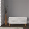 HomePop Transitional Fabric Textured Large Storage Bench in Gray
