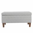 HomePop Transitional Fabric Textured Large Storage Bench in Gray