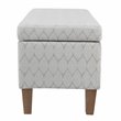 HomePop Transitional Fabric Textured Large Storage Bench in Gray