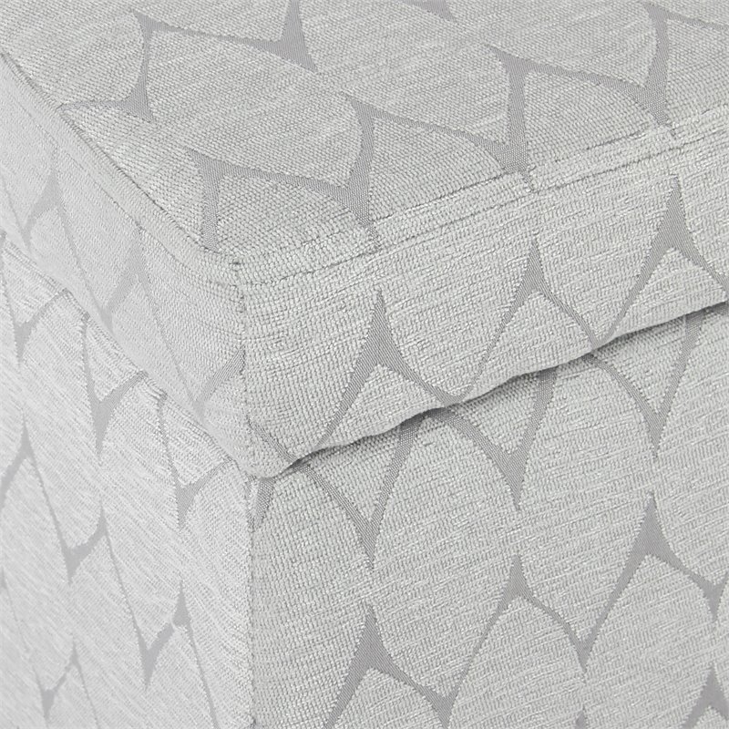 HomePop Transitional Fabric Textured Large Storage Bench in Gray