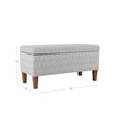 HomePop Transitional Fabric Textured Large Storage Bench in Gray