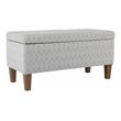 HomePop Transitional Fabric Textured Large Storage Bench in Gray