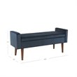 HomePop Fulton Modern Velvet Fabric Storage Bench in Dark Navy
