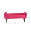 HomePop Fulton Modern Velvet Fabric Storage Bench in Pink Finish