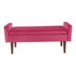 HomePop Fulton Modern Velvet Fabric Storage Bench in Pink Finish