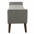 HomePop Fulton Modern Velvet Fabric Storage Bench in Gray Finish