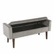HomePop Fulton Modern Velvet Fabric Storage Bench in Gray Finish