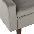 HomePop Fulton Modern Velvet Fabric Storage Bench in Gray Finish