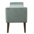 HomePop Fulton Modern Velvet Fabric Storage Bench in Aqua Blue