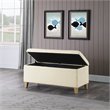 HomePop Sherpa Traditional Fabric Storage Bench in Cream Finish