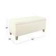 HomePop Sherpa Traditional Fabric Storage Bench in Cream Finish