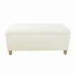 HomePop Sherpa Traditional Fabric Storage Bench in Cream Finish