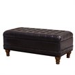 HomePop Traditional Faux Leather Large Storage Bench in Brown