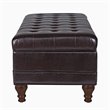 HomePop Traditional Faux Leather Large Storage Bench in Brown
