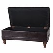 HomePop Traditional Faux Leather Large Storage Bench in Brown