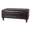 HomePop Traditional Faux Leather Large Storage Bench in Brown