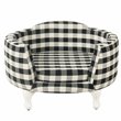 HomePop Traditional Cotton Plaid Pattern Decorative Pet Bed in Mini Black