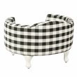 HomePop Traditional Cotton Plaid Pattern Decorative Pet Bed in Mini Black