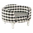 HomePop Traditional Cotton Plaid Pattern Decorative Pet Bed in Mini Black