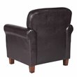 HomePop Transitional Faux Leather Accent Chair with Rolled Arms in Brown