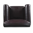 HomePop Transitional Faux Leather Accent Chair with Rolled Arms in Brown