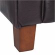 HomePop Transitional Faux Leather Accent Chair with Rolled Arms in Brown