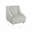 HomePop Transitional Wood and Velvet Juvenile Swoop Chair in Gray Finish