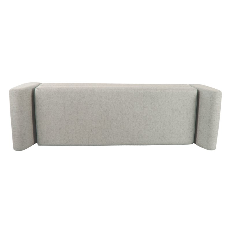 HomePop Modern Woven Fabric Storage Bench with Wood Legs in Gray