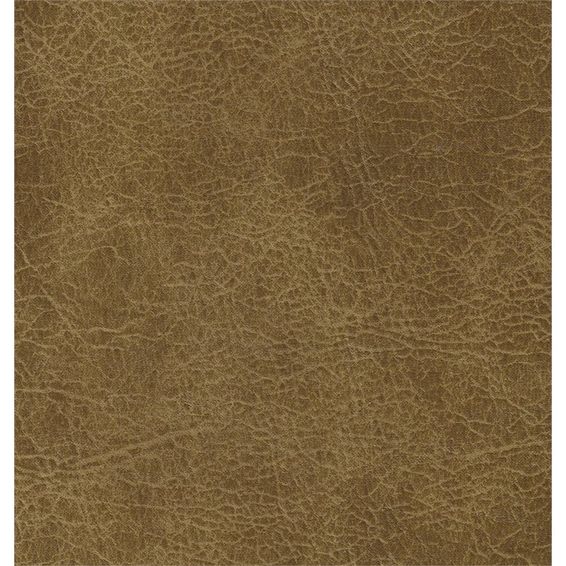 HomePop Tufted Modern Wood and Vegan Faux Leather Ottoman in Light Brown