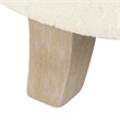 HomePop Round Transitional Faux Sheepskin Fabric Storage Ottoman in Cream