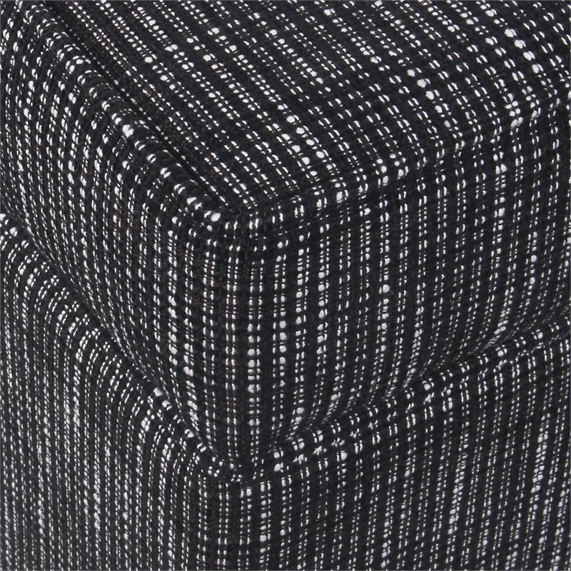 HomePop Medium Traditional Woven Fabric Ottoman with Lift-Off Top in Black
