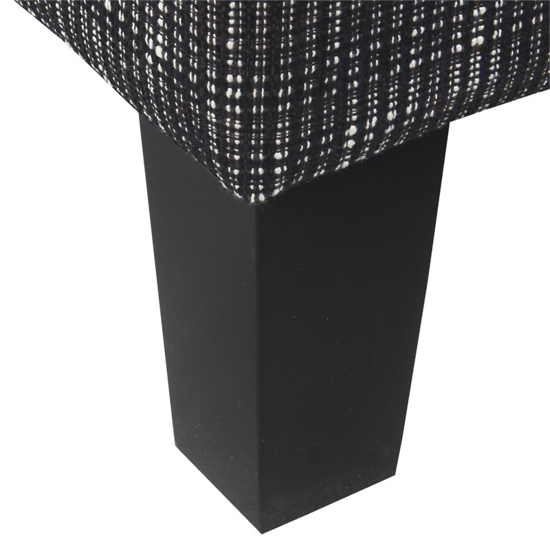 HomePop Medium Traditional Woven Fabric Ottoman with Lift-Off Top in Black