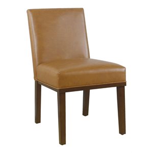 HomePop Kolbe 19.5&quot Transitional Faux Leather Dining Chair in Brown