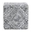 HomePop Cube Square Design Modern Tribal Pattern Fabric Ottoman in Black/White