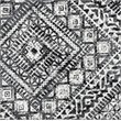 HomePop Cube Square Design Modern Tribal Pattern Fabric Ottoman in Black/White