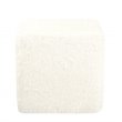 HomePop Cube Square Design Modern Faux Fur Fabric Ottoman in White