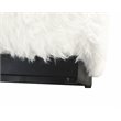 HomePop Cube Square Design Modern Faux Fur Fabric Ottoman in White