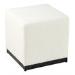 HomePop Cube Square Design Modern Boucle Fabric Ottoman in White