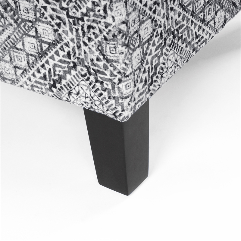 HomePop Square Transitional Velvet & Wood Storage Ottoman in Multi-Color
