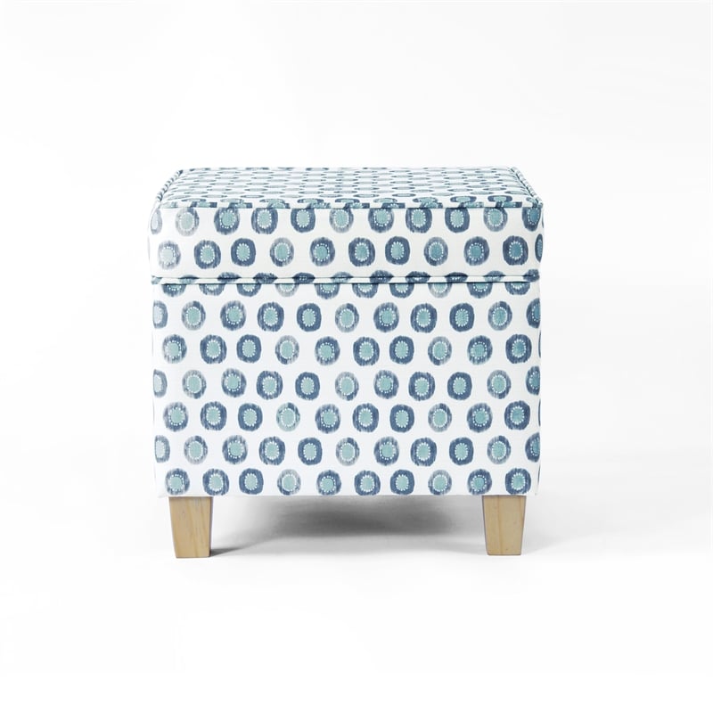 HomePop Square Transitional Fabric Storage Ottoman in Multi-Color